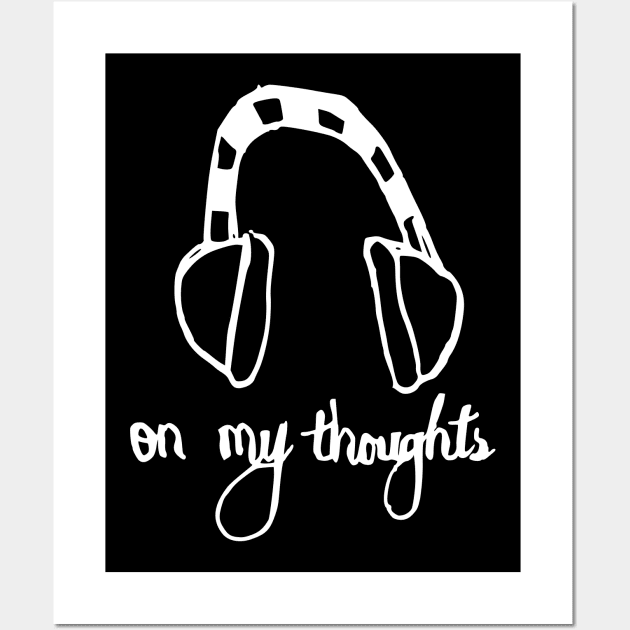 earphone to my thoughts Wall Art by Oluwa290